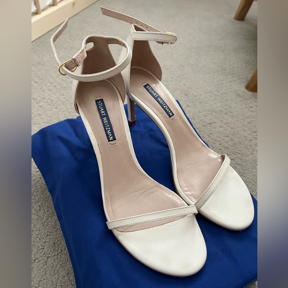 Stuart Weitzman Nudist 80mm Sandals in cream